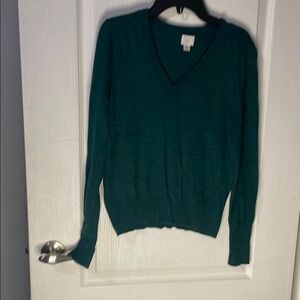 a new day Green V-Neck Sweater Knit Long Sleeve